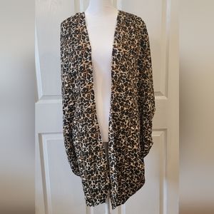 Yiayia Ponytail Leopard Print Kimono-Size L